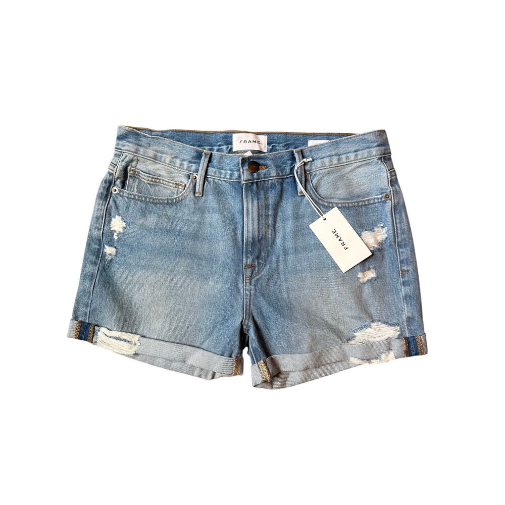 NWT Frame Denim Le Beau High-Rise Denim Shorts Size 26 $210 MSRP